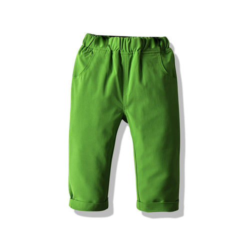 Green pants on a white background