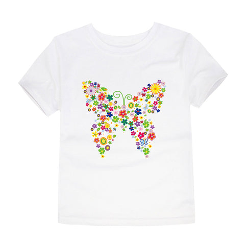 Soft Cotton T-Shirt Butterfly Floral Print
