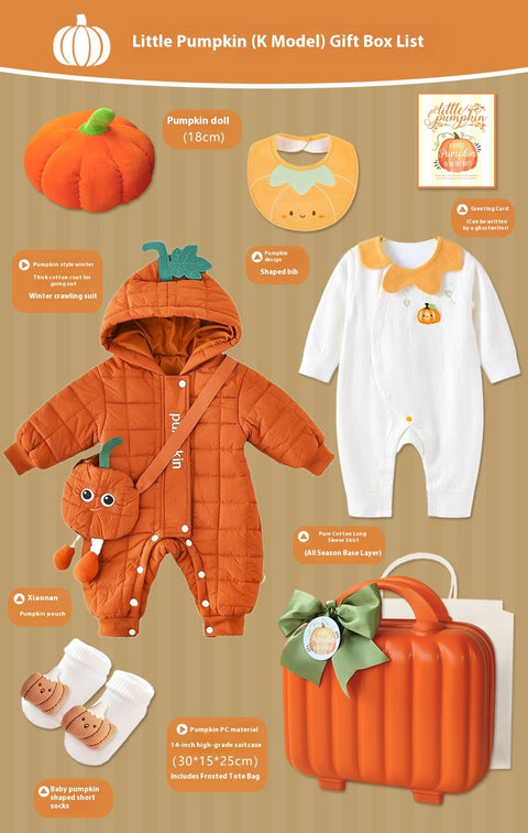 Pumpkin-themed 100% Cotton Baby Gift Suitcase