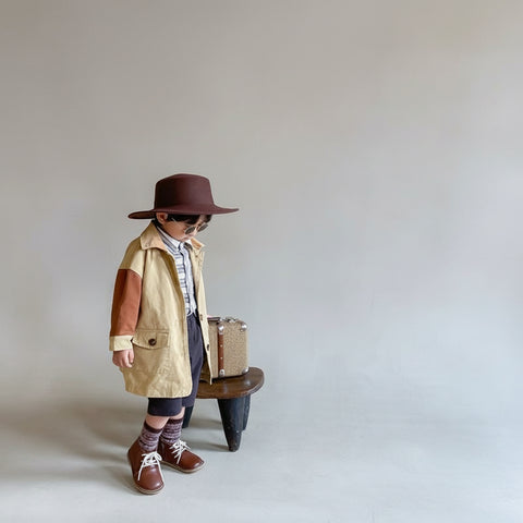 Corduroy Collar Twill Jacket