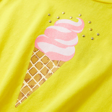 Cotton Ice Cream Tie Hem T-Shirt