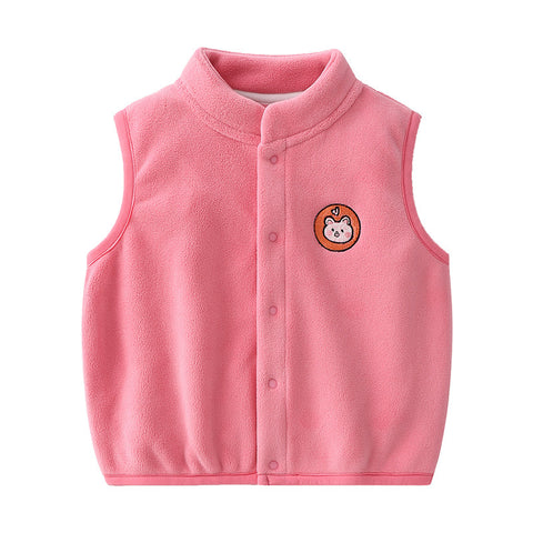 Fleece Vest with Bear Patch