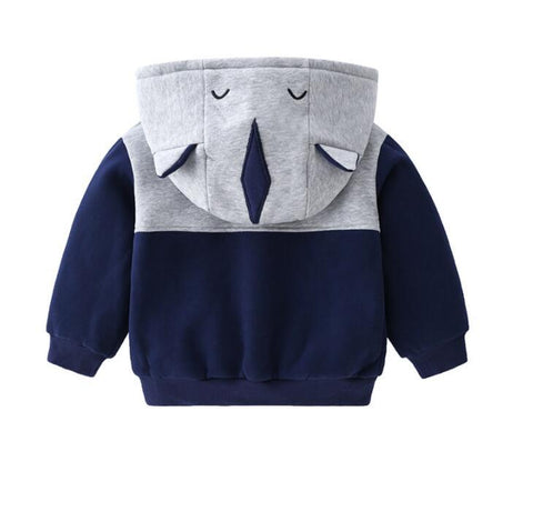 Cotton Zip Hoodie with Animal Ears