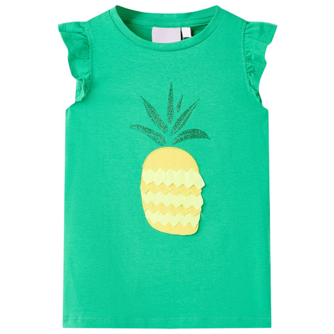 Cotton Pineapple Flutter Sleeve T-Shirt