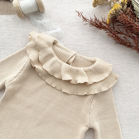 Elegant Cotton Ruffle Collar Blouse