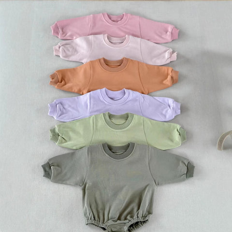 Soft Cotton Crewneck Romper