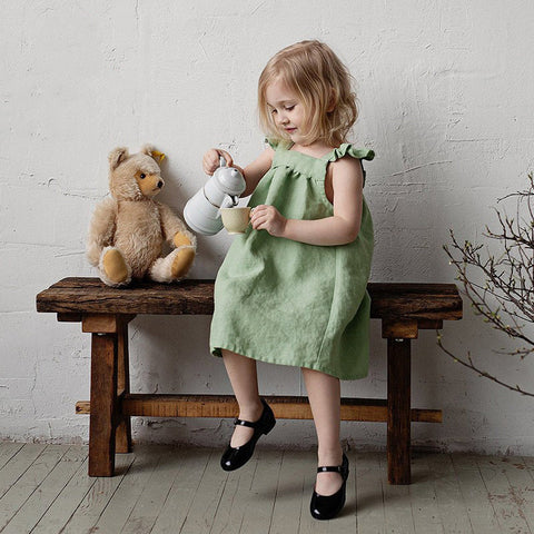 Lightweight Linen Ruffle Strap Dress