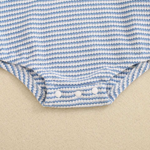 Cotton Stripe Knit Romper