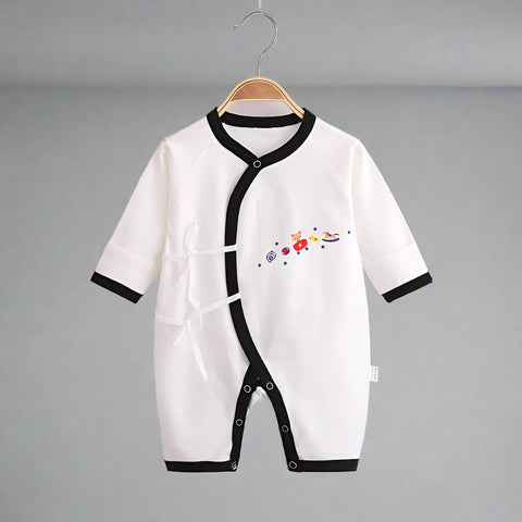 Cotton Kimono Romper with Side Ties