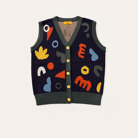 Colorful Jacquard Cotton Knit Vest Collection