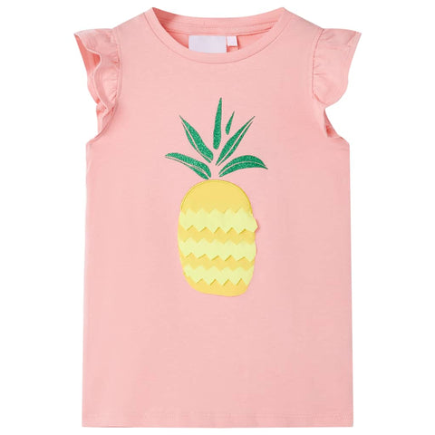 Cotton Pineapple Flutter Sleeve T-Shirt
