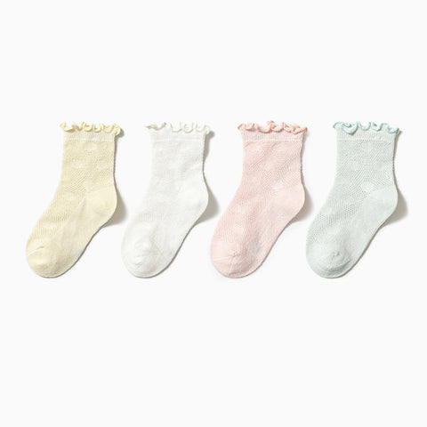 Combed Cotton Socks Pointelle Design