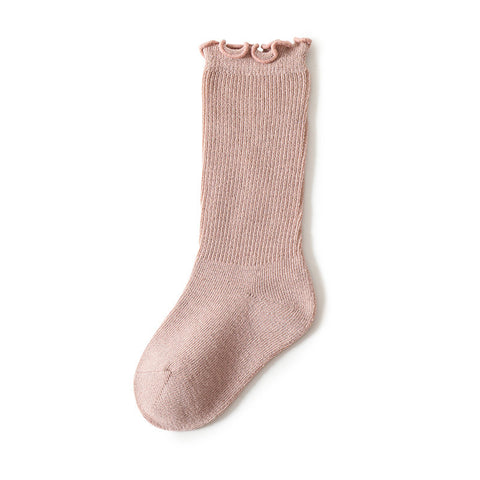 Soft Knit Ruffle Trim Socks