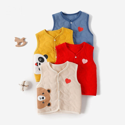 Cute Animal Motifs Cotton Quilted Vest