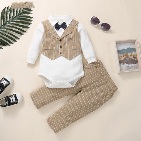 Elegant Cotton Vest Style Romper and Pants Set