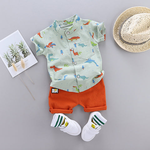 Playful Soft Cotton Shirt and Shorts Set