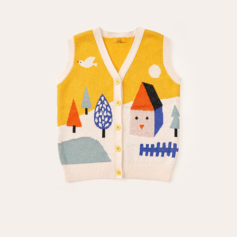 Colorful Jacquard Cotton Knit Vest Collection