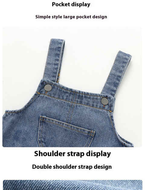 Soft Denim Overalls with Adjustable Straps