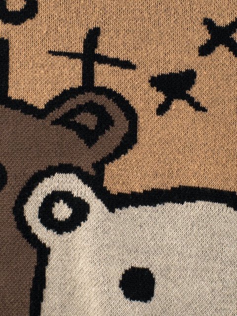 Suéter de algodón con estampado de oso