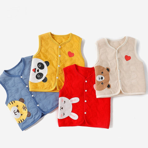 Cute Animal Motifs Cotton Quilted Vest