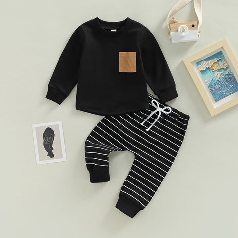Casual Pocket Sweatshirt and Jogger Set