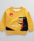 Yellow children's sweater with cartoon design 