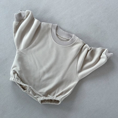 Soft Cotton Crewneck Romper