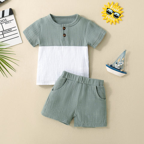Breathable Soft Cotton Tee and Shorts Set