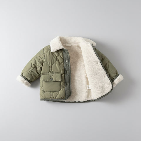 Warm Quilted Sherpa-Lined Jacket