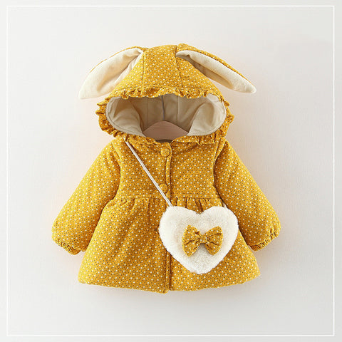 Adorable Hooded Bunny Jacket and Heart Purse Set