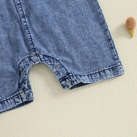 Breathable Cotton Denim Romper