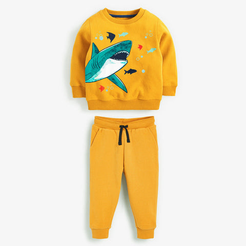 Shark Print Sweatshirt and Joggers Set