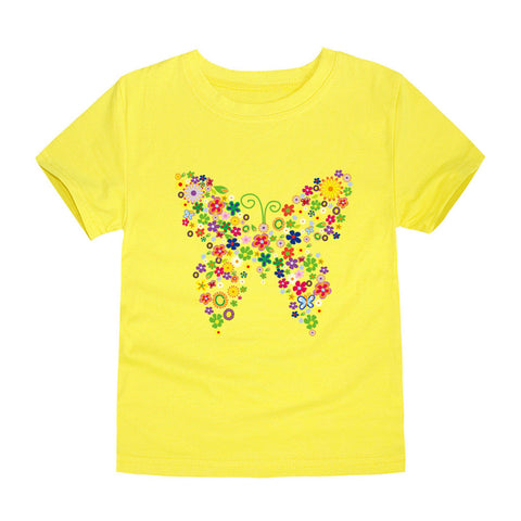 Soft Cotton T-Shirt Butterfly Floral Print