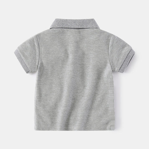 Breathable Cotton Polo T-Shirt with Jacquard Stripes
