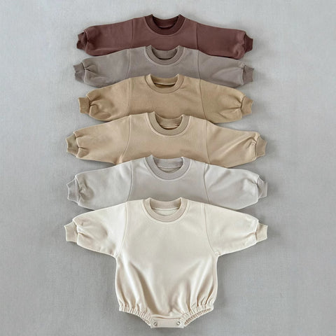 Soft Cotton Crewneck Romper