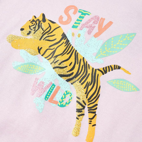 Cotton Tiger Print T-Shirt
