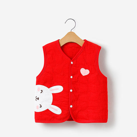 Cute Animal Motifs Cotton Quilted Vest