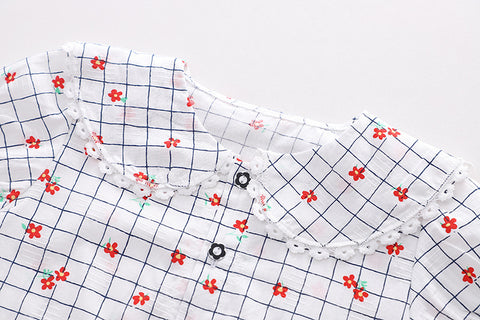 Shirt and Suspender Shorts Heart Pocket Set