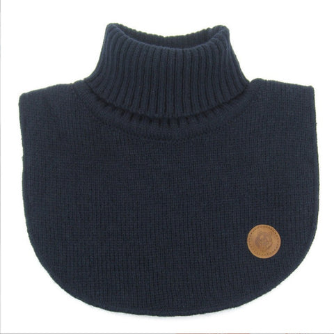 Warm ribbed knit neck warmer with braided texture