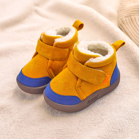 Fleece-Lined Color Block Baby Boots