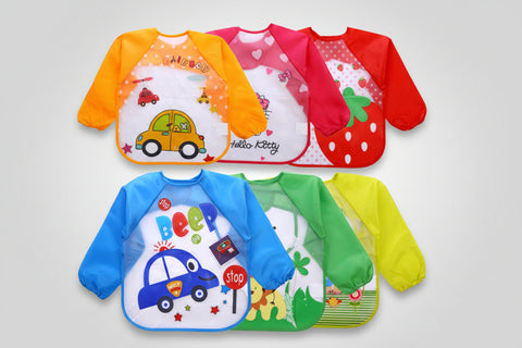 Waterproof Long Sleeve Apron Cartoon Pattern
