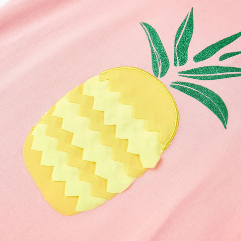 Cotton Pineapple Flutter Sleeve T-Shirt