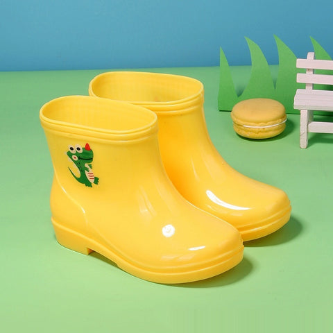 Rubber Rain Boots with Dinosaur Motif