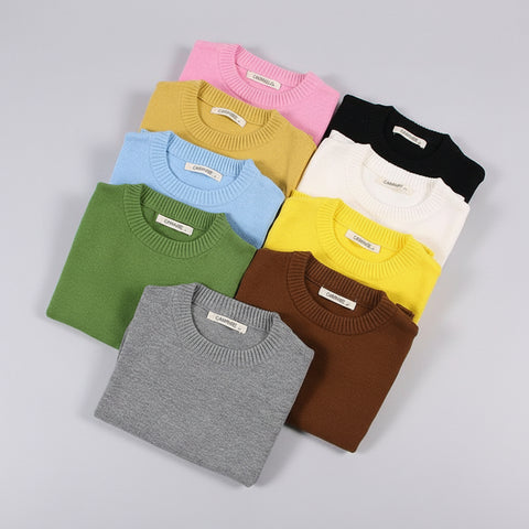 Colorful Soft Cotton Knit Sweater