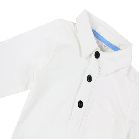 Adorable Polo Bodysuit, Denim Overall and Cap Set