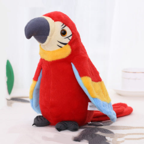 Talking Parrot Plush Toy Featuring Voice Repeat & Wing Movement
