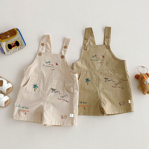 Tank and Overalls Text and Illustration Detail Set