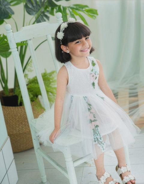 Sweet Cotton Dress Floral Embroidery Design